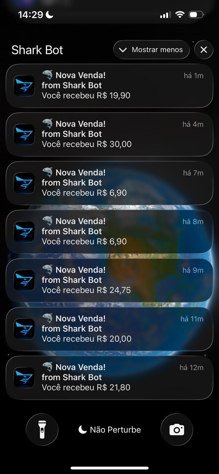 Prova de resultado - notificações de venda